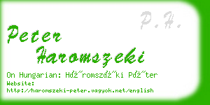 peter haromszeki business card